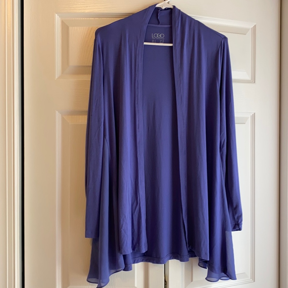 LOGO light rayon blend cardigan topper